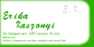 erika kaszonyi business card